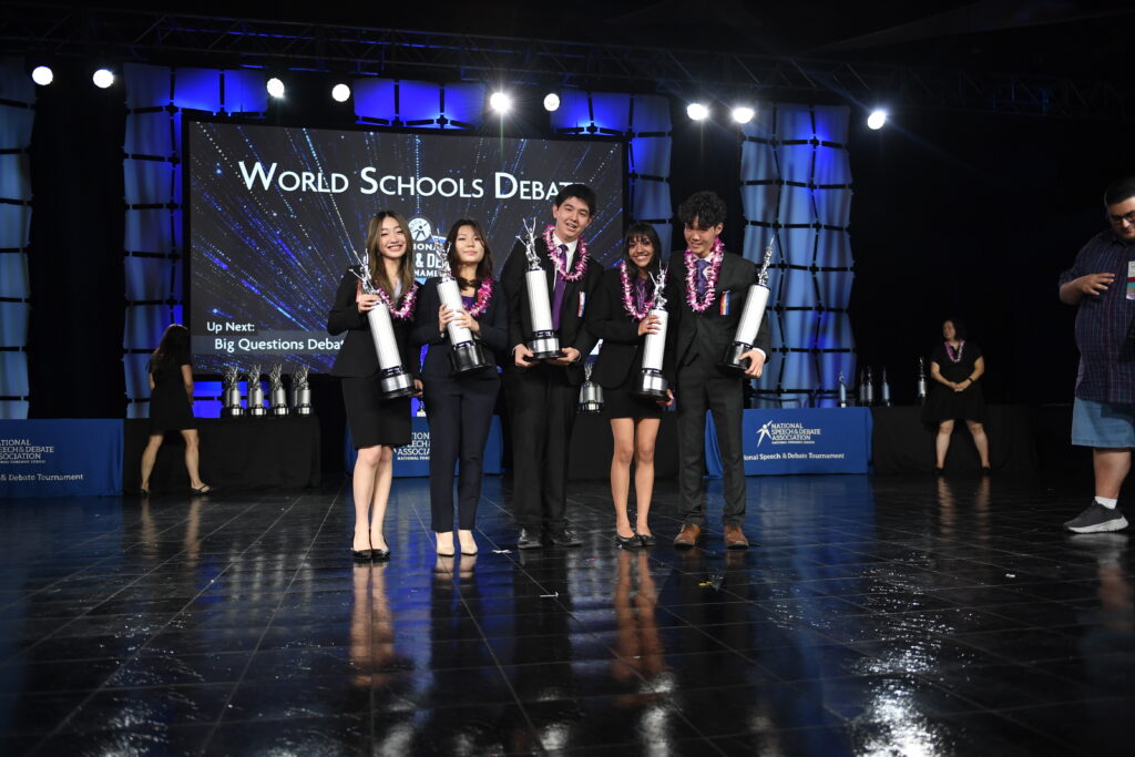 Group of students on stage at the National Tournament