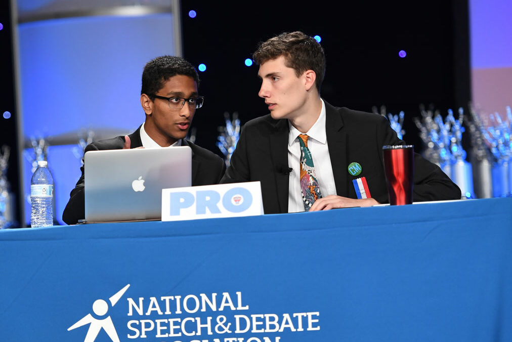 Students debating on a national stage