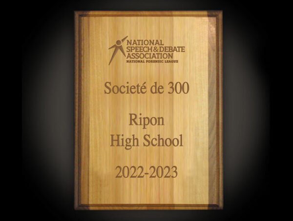 Club Award 2023 Plaque