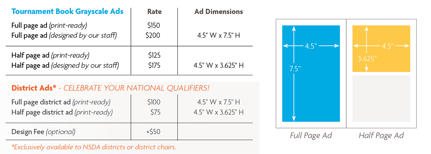 Tournament Book Pricing and Dimensions Tournament Book Pricing and Dimensions