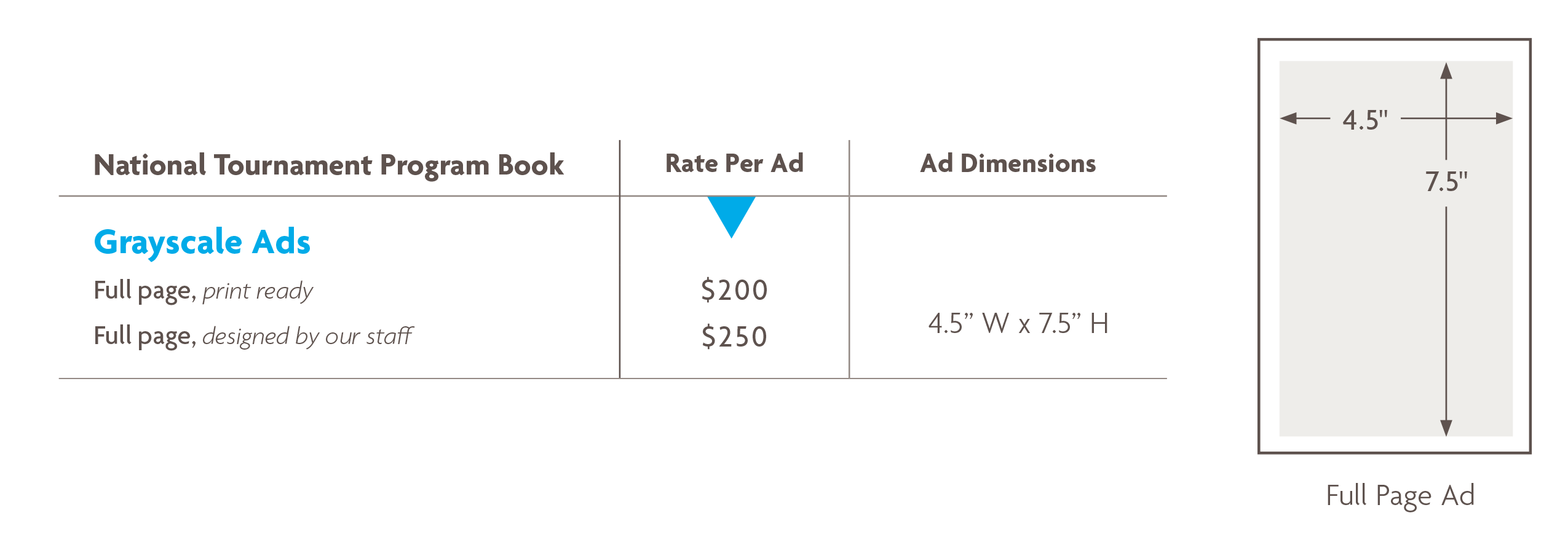 Tournament Book Pricing and Dimensions Tournament Book Pricing and Dimensions