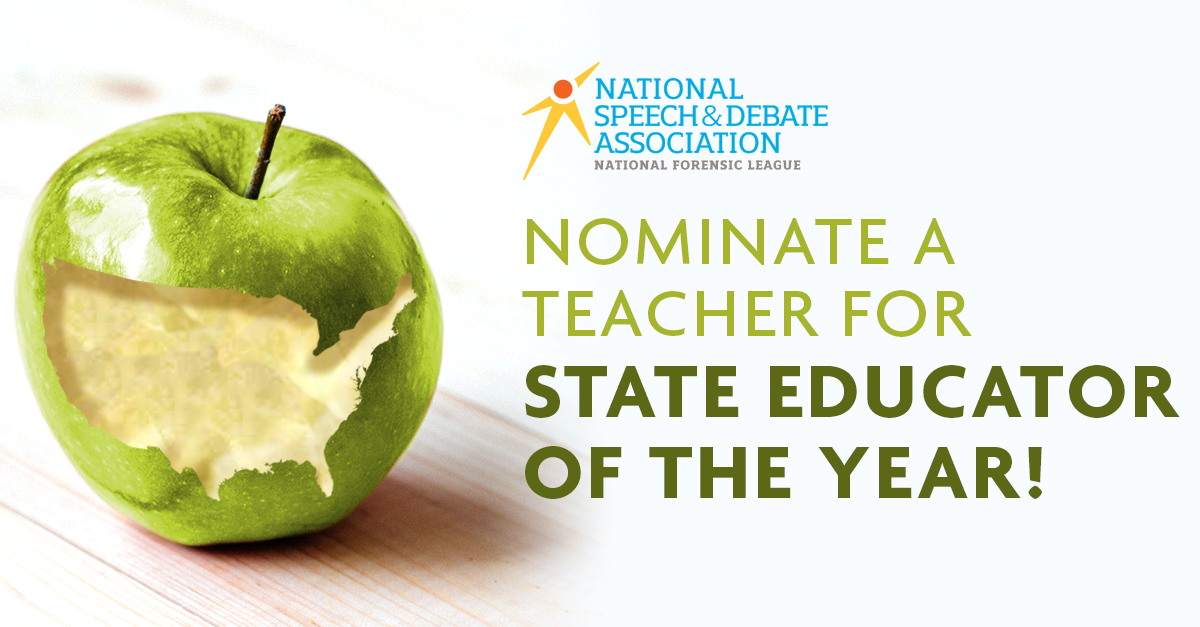 2019 NSDA Educator of the Year Nomination Form National Speech