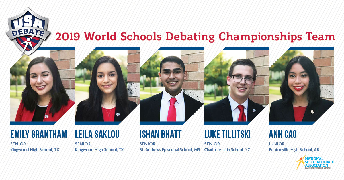 2019 World Schools Debating Championships Team 2019 World Schools Debating Championships Team