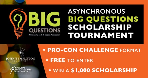 Asynchronous Big Questions Scholarship Tournament