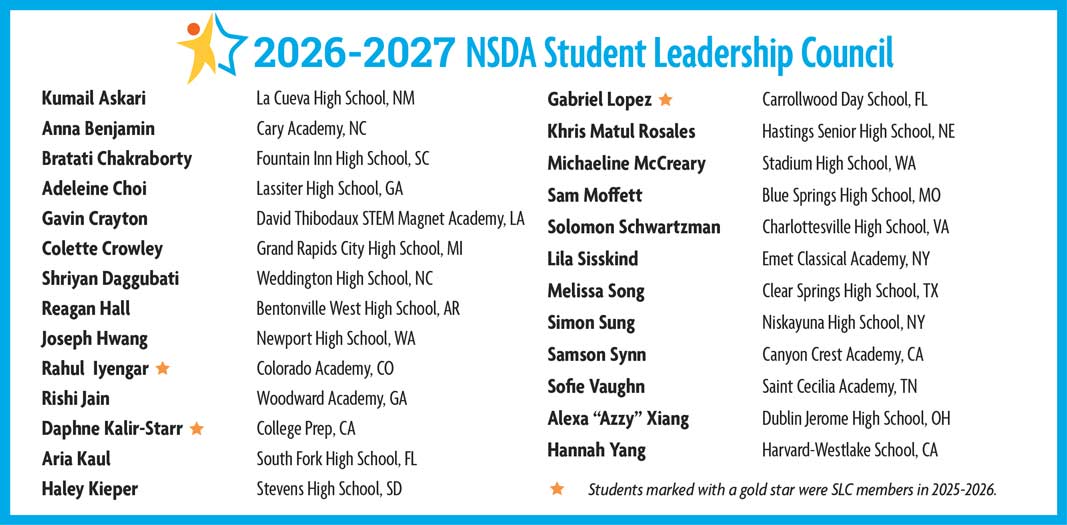 2026-2027 NSDA Student Leadership Council
