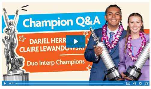 Champion Q&A: Dariel and Claire