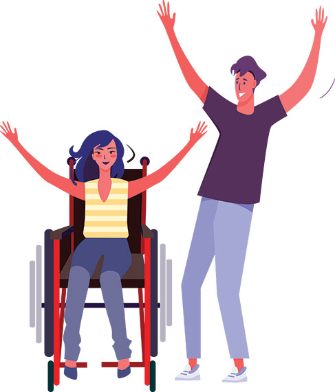 Coach-with a person in a wheelchair Coach-with a person in a wheelchair