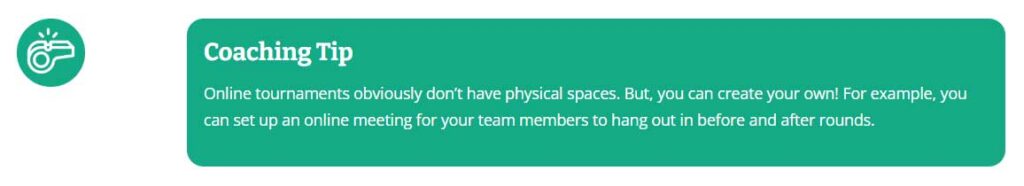 Example Coaching Tip feature box. 