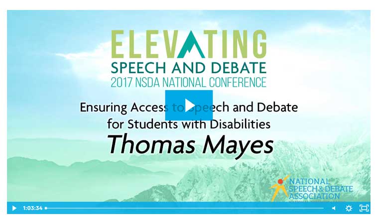 Ensuring Access to Speech and Debate for Students with Disabilities