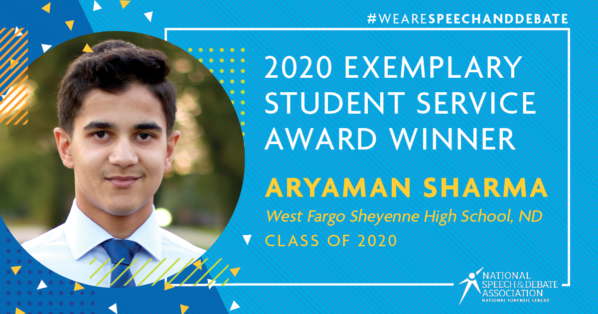 2020 Exemplary Student Service Award Winner - Aryaman Sharma 2020 Exemplary Student Service Award Winner - Aryaman Sharma