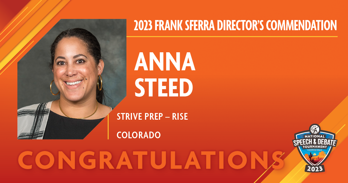 2023 Frank Sferra Directors Commendation - Anna Steed 2023 Frank Sferra Directors Commendation - Anna Steed