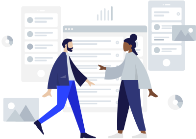 Two People Looking at Fundraising Ideas Two People Looking at Fundraising Ideas
