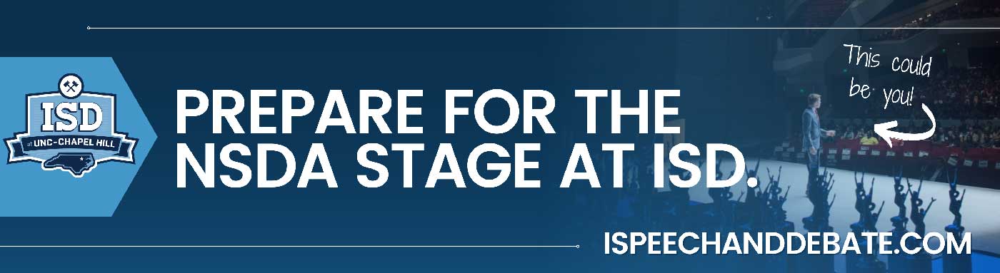 Prepare for the NSDA Stage at ISD.