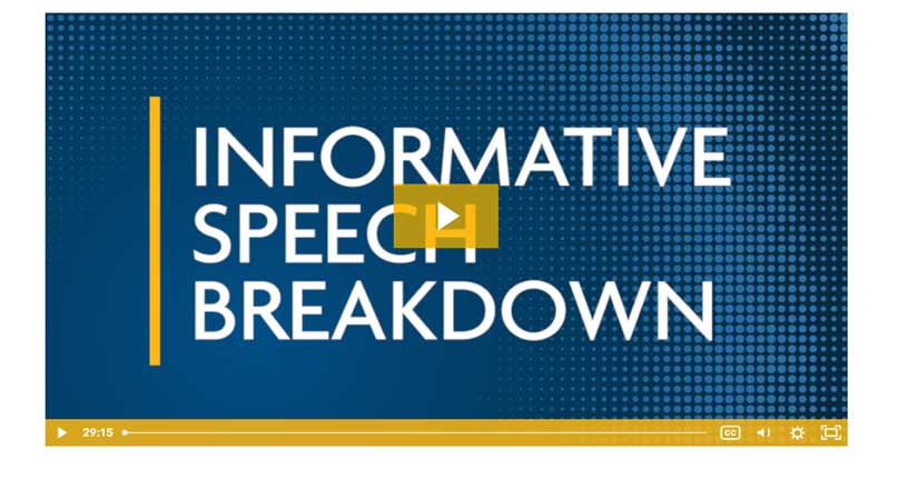 Informative Speech Breakdown