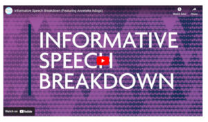 Informative Speech Breakdown