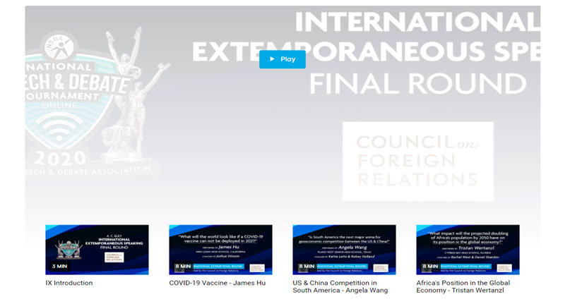 International Extemporaneous Speaking Finals