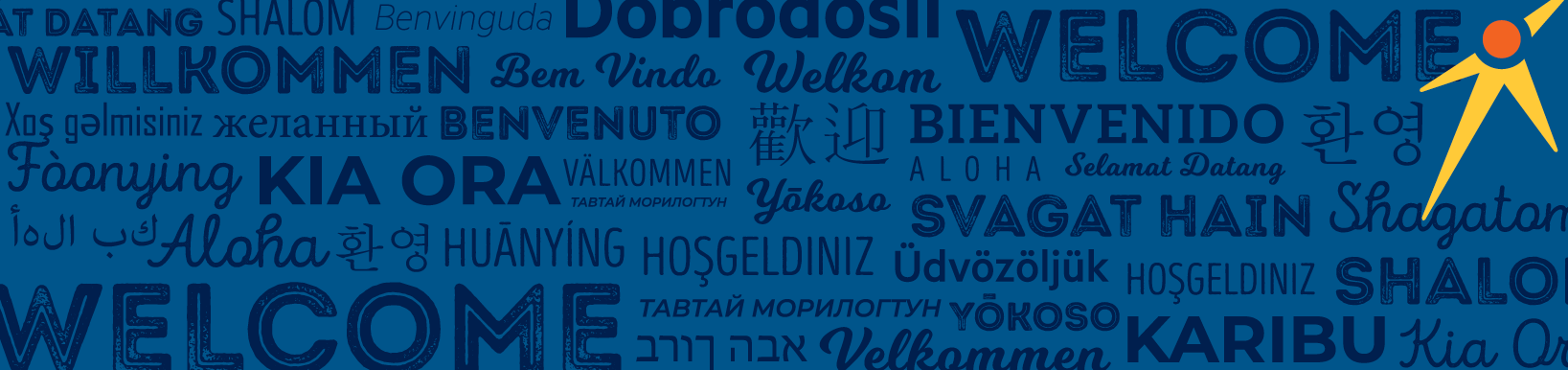 International Welcome Banner with Welcome in many languages