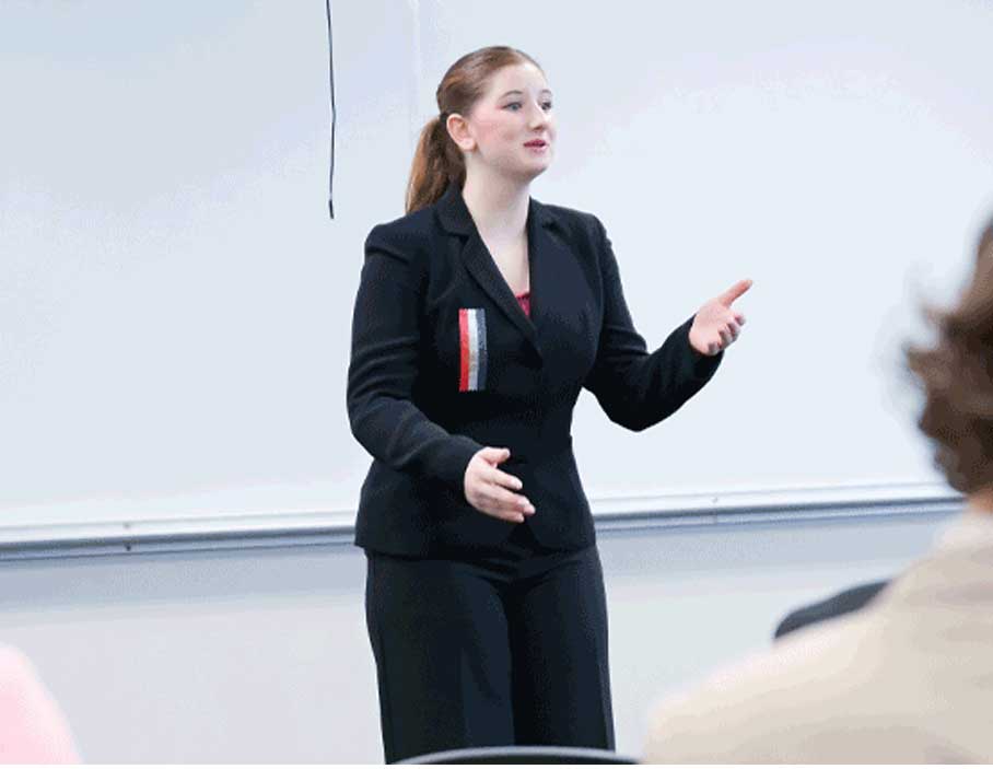 Student competing at the National Tournament in a classroom Student competing at the National Tournament in a classroom