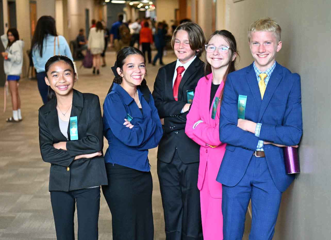 Group of Middle School Students Posing at the National Tournament