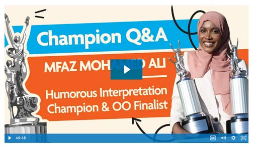 Champion Q+A – Mfaz Mohamed Ali