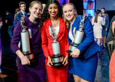 Students with their trophies at the National Tournament