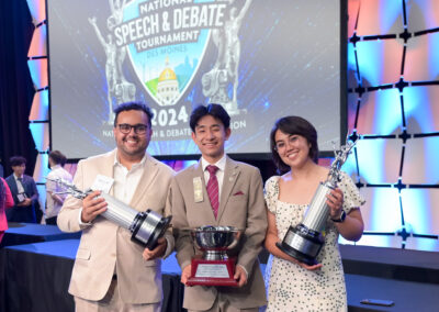 Students with their trophies at the National Tournament