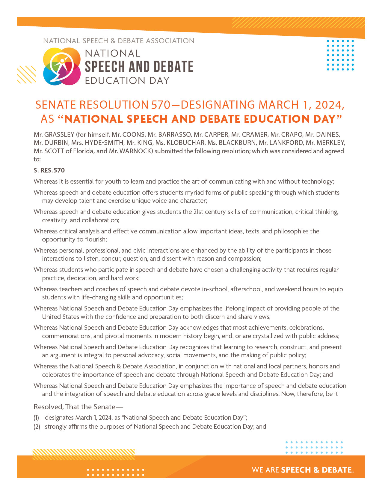 National Speech and Debate Education Day