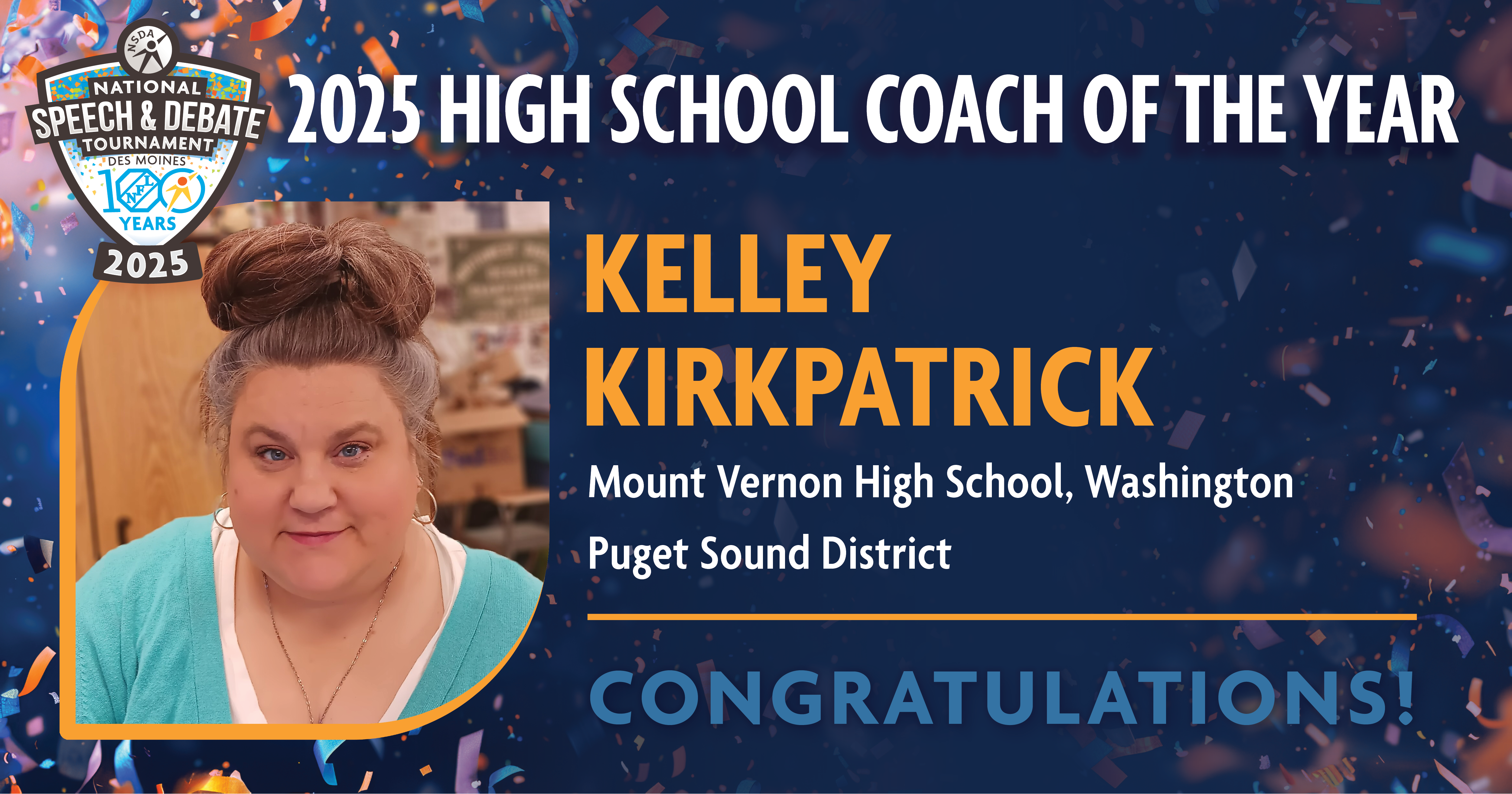2025 High School Coach Of The Year - Kelley Kirkpatrick: Mount Vernon High School, Washington Puget Sound District 2025 High School Coach Of The Year - Kelley Kirkpatrick: Mount Vernon High School, Washington Puget Sound District