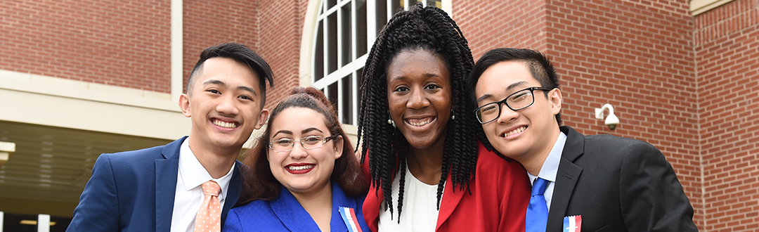 Group of students posing for a photo opportunity