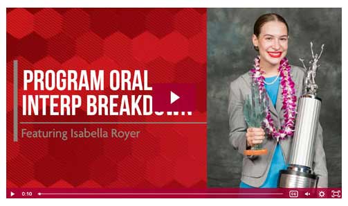 Program Oral Interp Breakdown: Featuring Isabella Royer