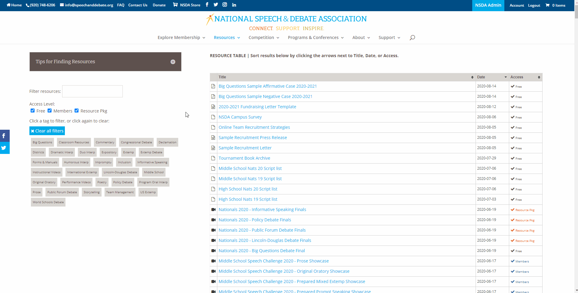 Resources  National Speech & Debate Association