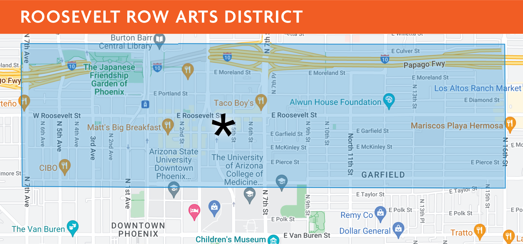 Roosevelt Row Arts District Map