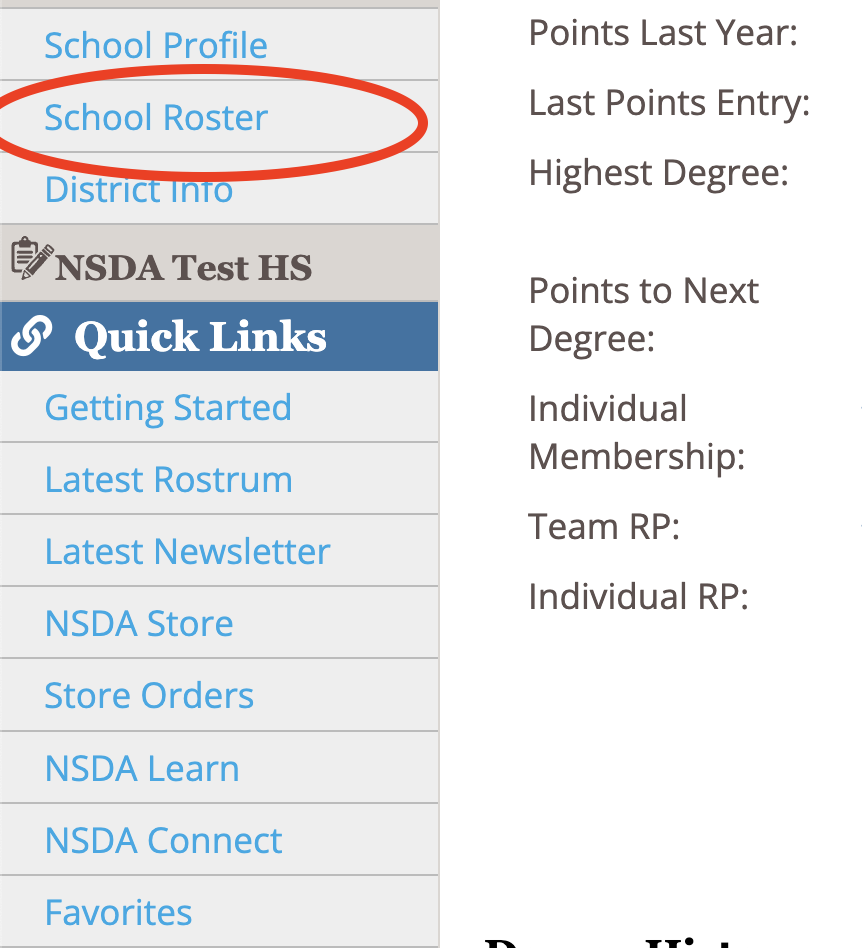 Screenshot School Roster