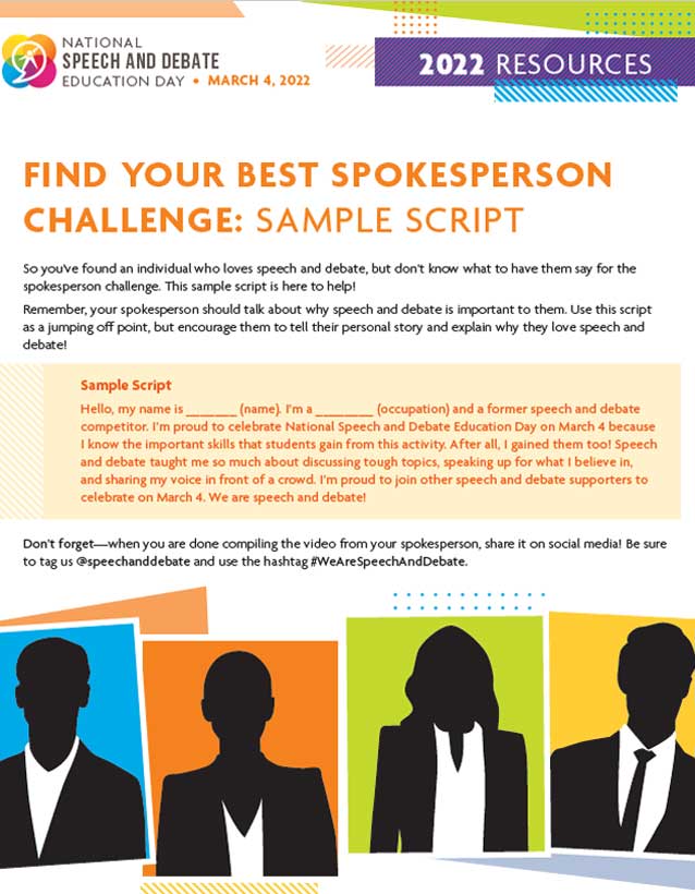 Find Your Best Spokesperson Challenge Sample Script