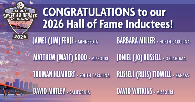 2026 Inductees James (Jim) Fedje, Matthew (Matt) Good, Truman Humbert, David Matley, Barbara Miller, Joniel (Jo) Russell, Russell (Russ) Tidwell, David Watkins 2026 Inductees<br />
James (Jim) Fedje, Matthew (Matt) Good, Truman Humbert, David Matley, Barbara Miller, Joniel (Jo) Russell, Russell (Russ) Tidwell, David Watkins