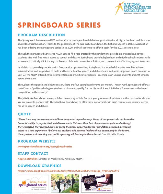 NSDA Media Kit Springboard