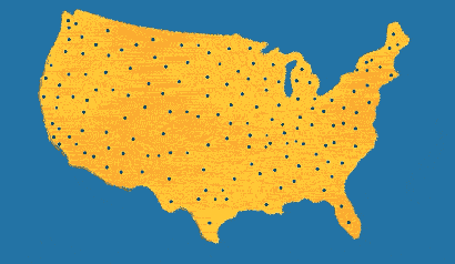Animated map of the U.S. showing growth