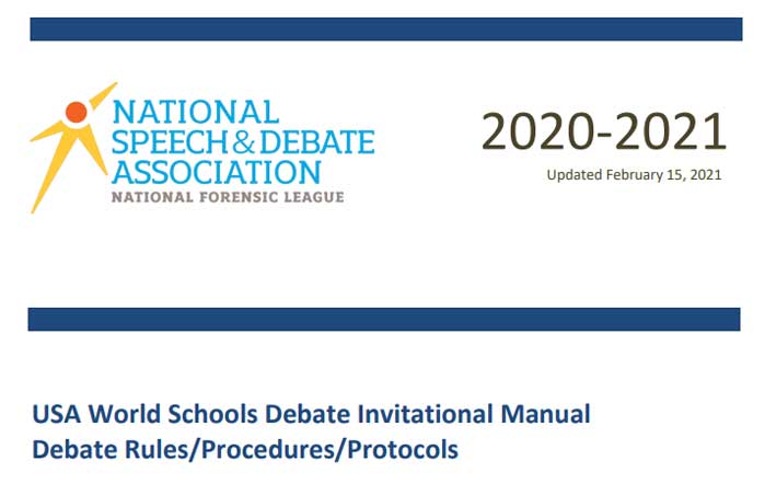 USA World Schools Debate Invitational Manual 