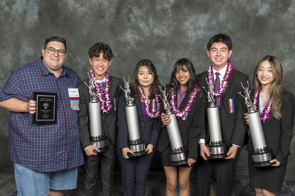 Audrey Bae, Mihika Chechi, Cameron Hong, Alex Lee, and James Miller from West Los Angeles Violet Coached by Brandon Batham