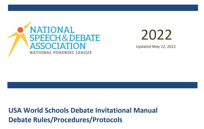 USA World Schools Debate Invitational Manual